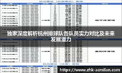 独家深度解析杭州排球队各队员实力对比及未来发展潜力